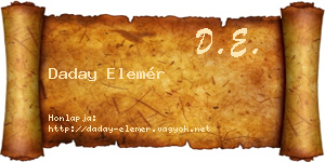 Daday Elemér névjegykártya