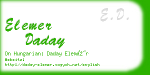 elemer daday business card